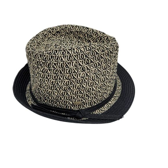 Scala Pronto Retro 60\'s Trilby Paper Braided Narrow Brim Fedora‎ Hat Black Tan main image 6